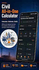 Civil All in One Calculator app overview screenshot